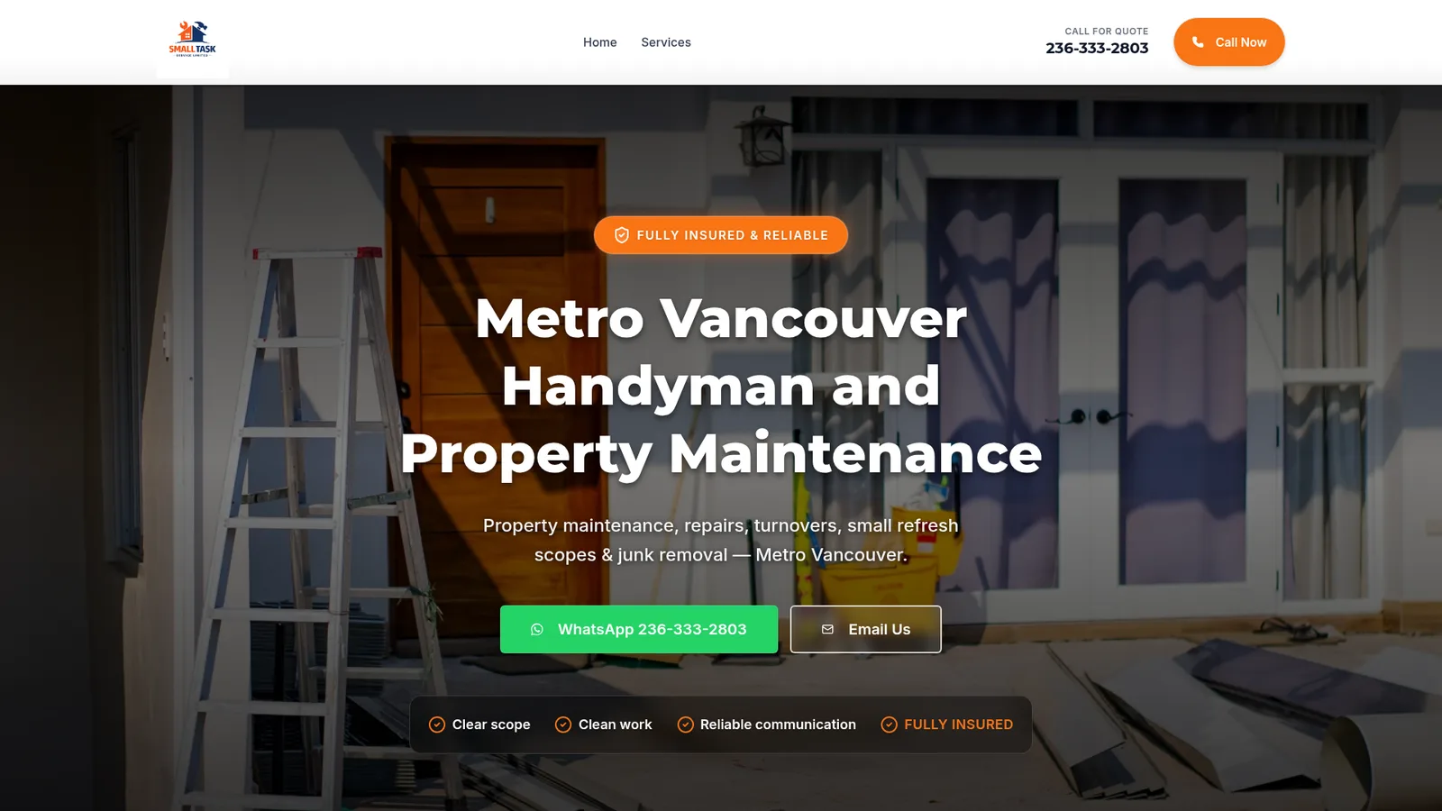 Small Task Service Ltd. website — built by Beelong Media