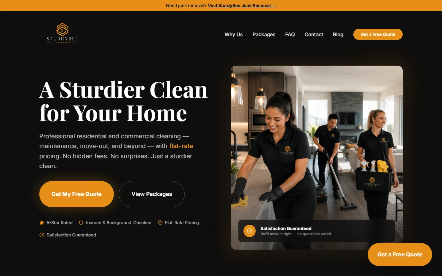 SturdyBee Cleaning website project